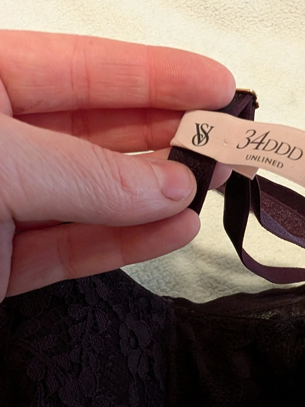 Victoria's Secret Lace Dream Angels Unlined Bra Trio - Blush, Plum, Black 32DDD - Picture 9 of 12